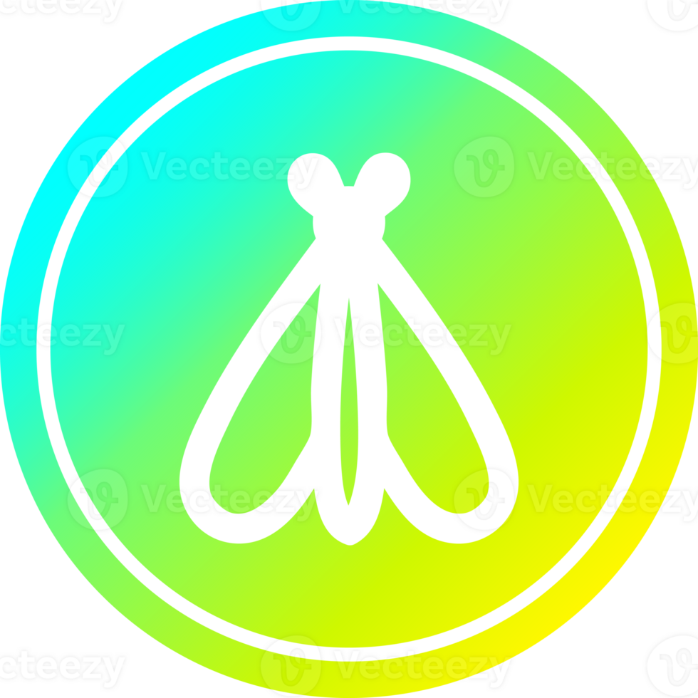 circular de inseto voador no espectro de gradiente frio png