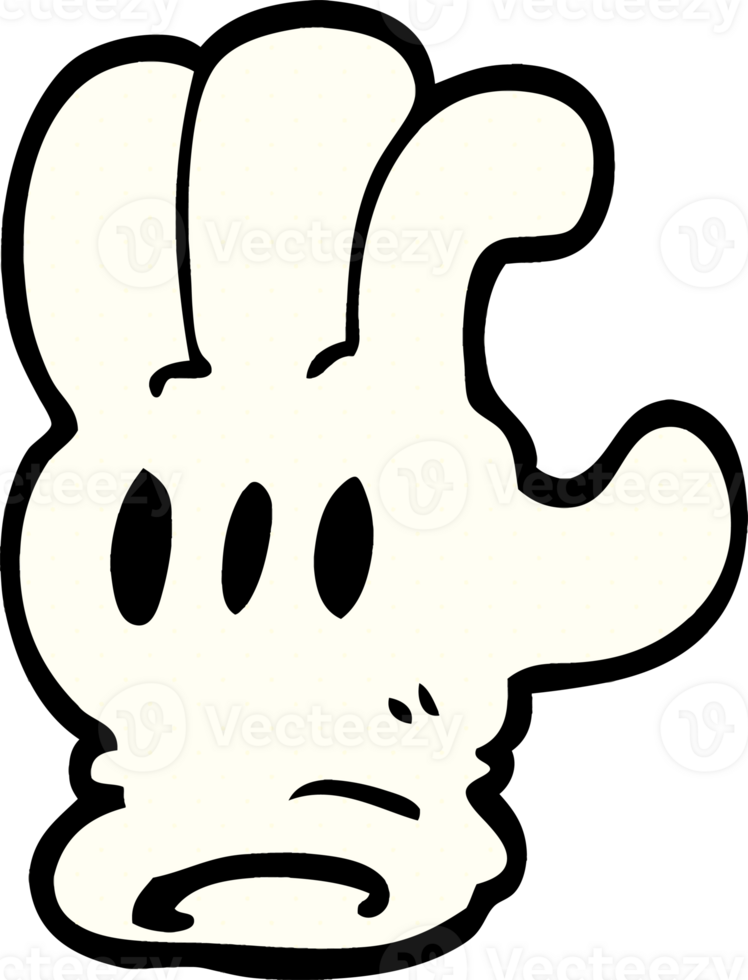 cartoon doodle glove hand png