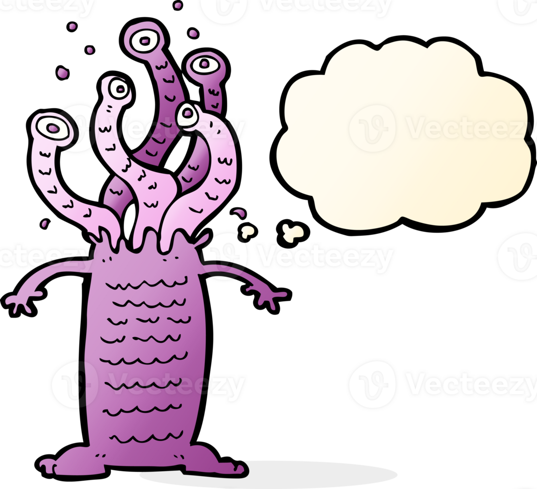 cartoon monster with thought bubble png