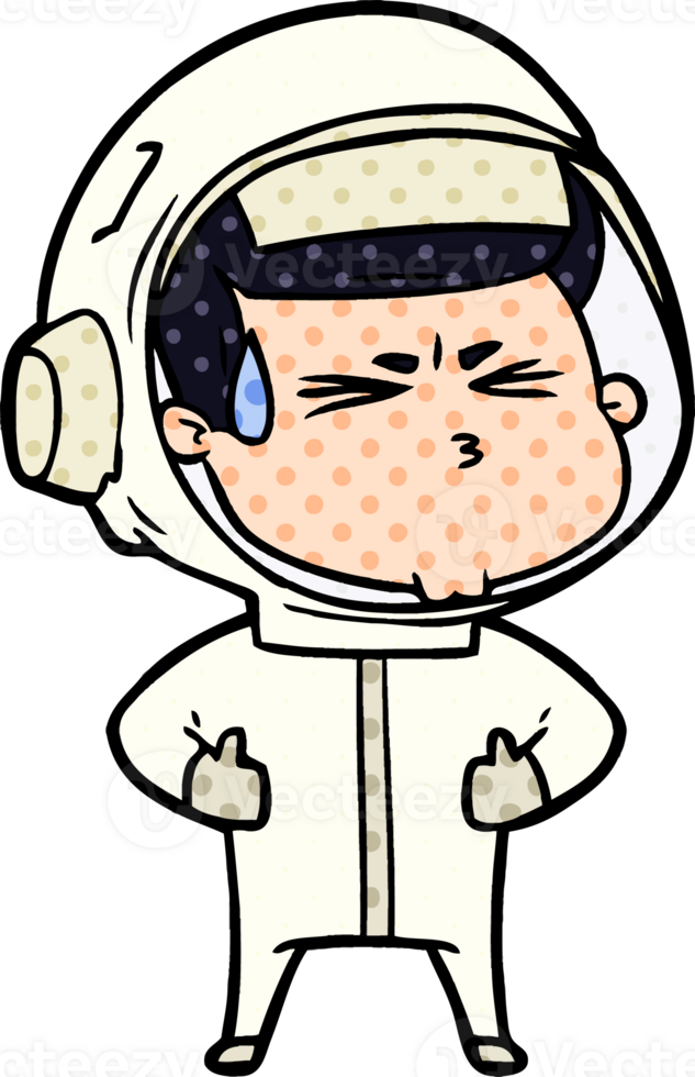 cartoon stressed astronaut png
