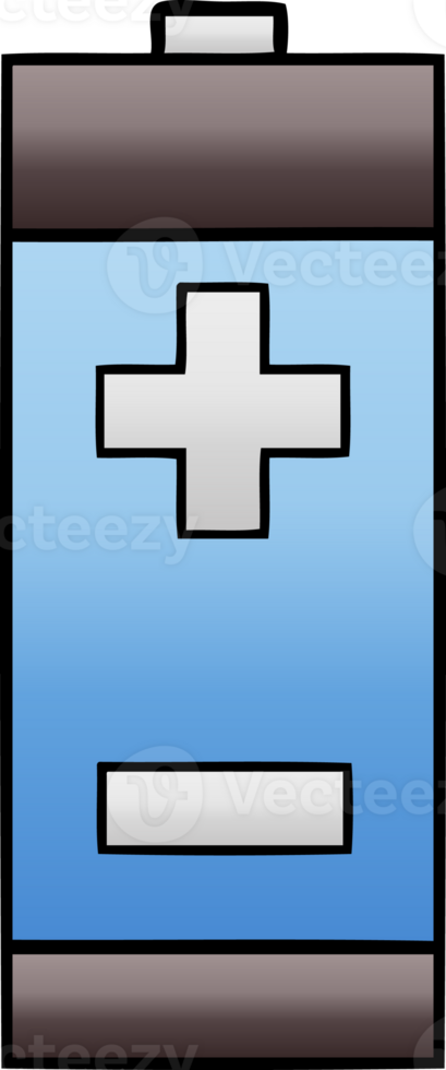 gradient shaded cartoon electrical battery png