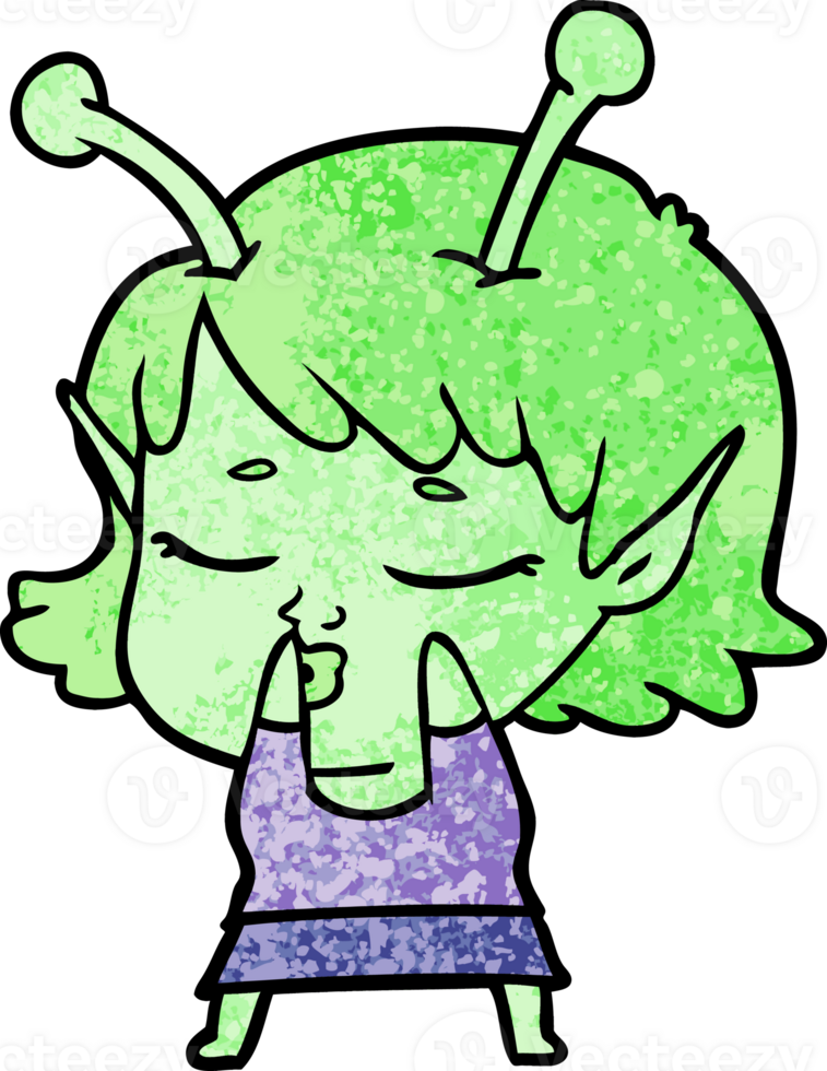 cute alien girl cartoon png