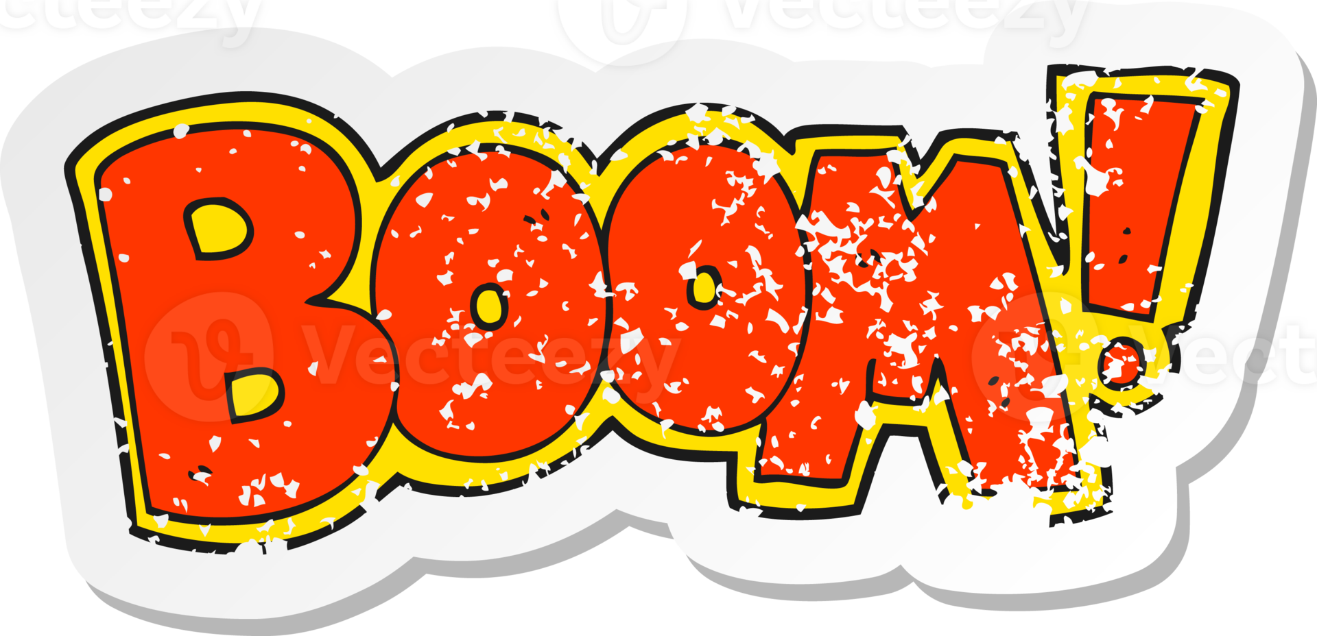 retro distressed sticker of a cartoon boom symbol png
