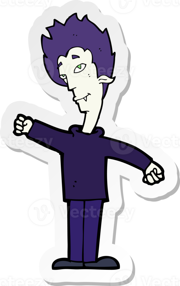 sticker of a cartoon vampire man png