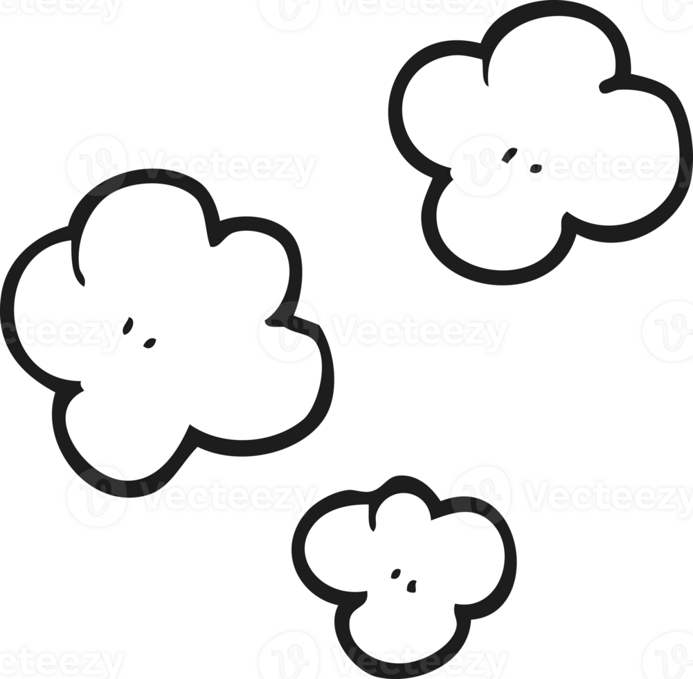 black and white cartoon smoke cloud symbol png