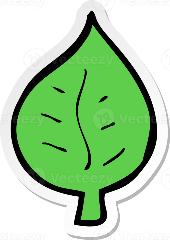 sticker of a cartoon leaf symbol png