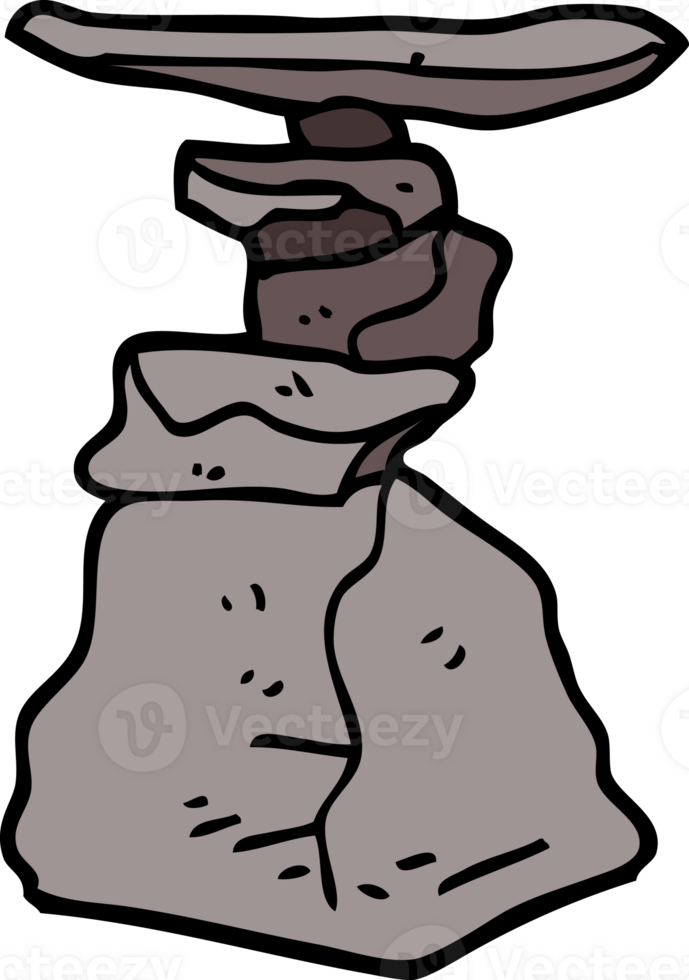 cartoon doodle stacked rocks png