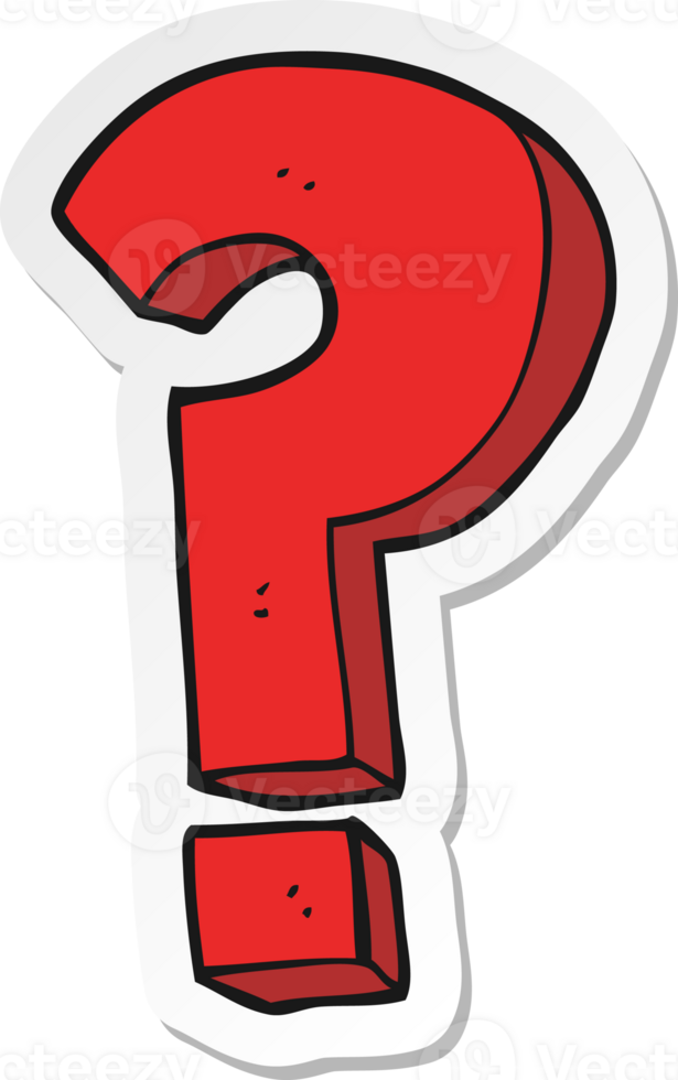 sticker of a cartoon question mark symbol png