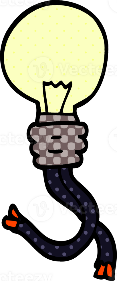 cartoon doodle glowing light bulb png