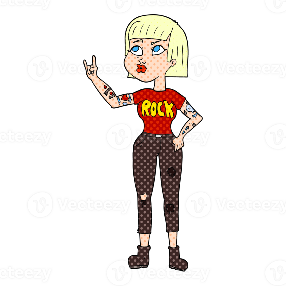 cartoon rock girl png