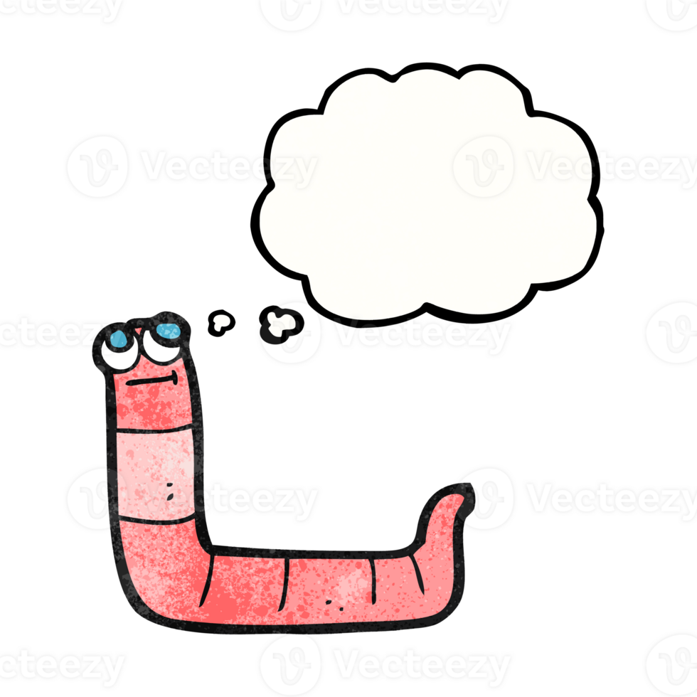 thought bubble textured cartoon worm png