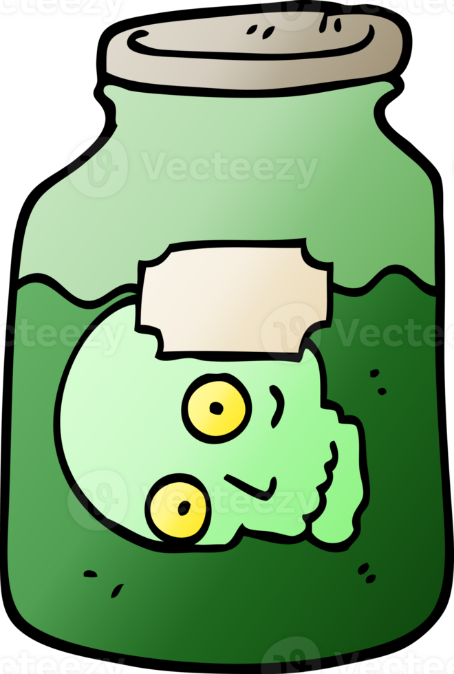 png gradient illustration cartoon head in jar