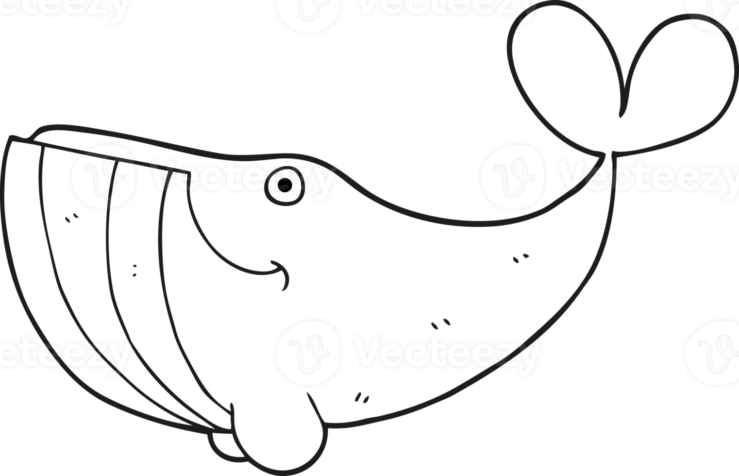 black and white cartoon happy whale png