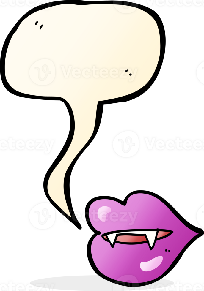 cartoon vampire fangs with speech bubble png