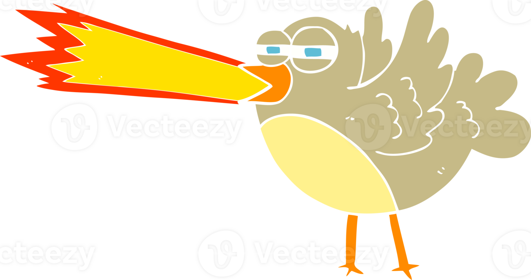 flat color illustration of a cartoon bird png