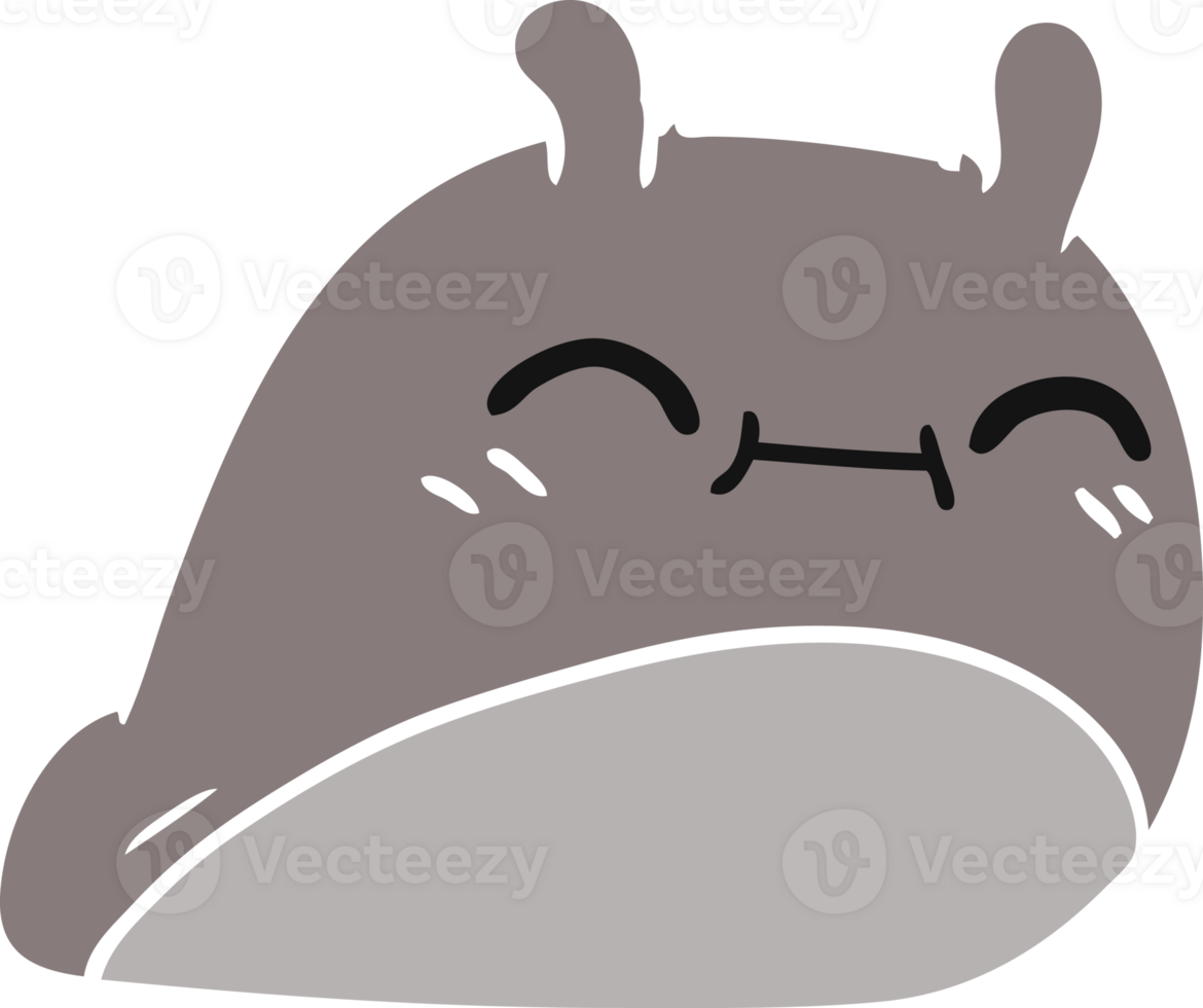 cartoon of a happy kawaii slug png