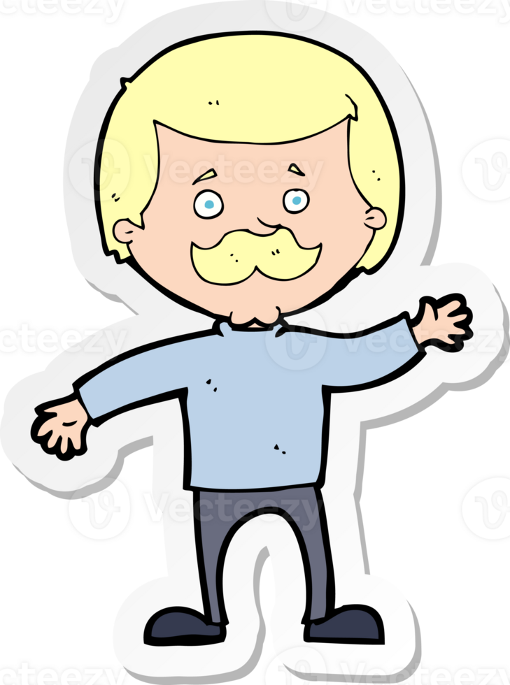 sticker of a cartoon dad waving png