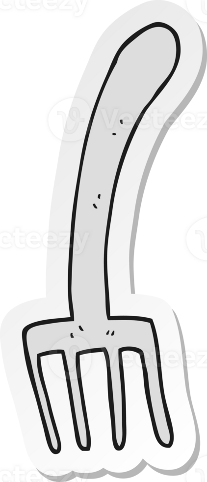 sticker of a cartoon fork png