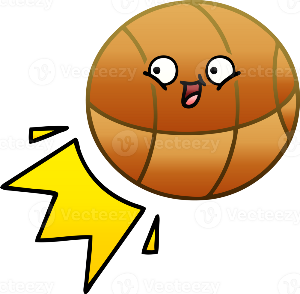 gradient shaded cartoon basketball png