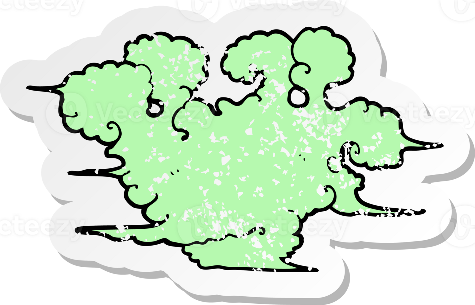 retro distressed sticker of a cartoon gas cloud png