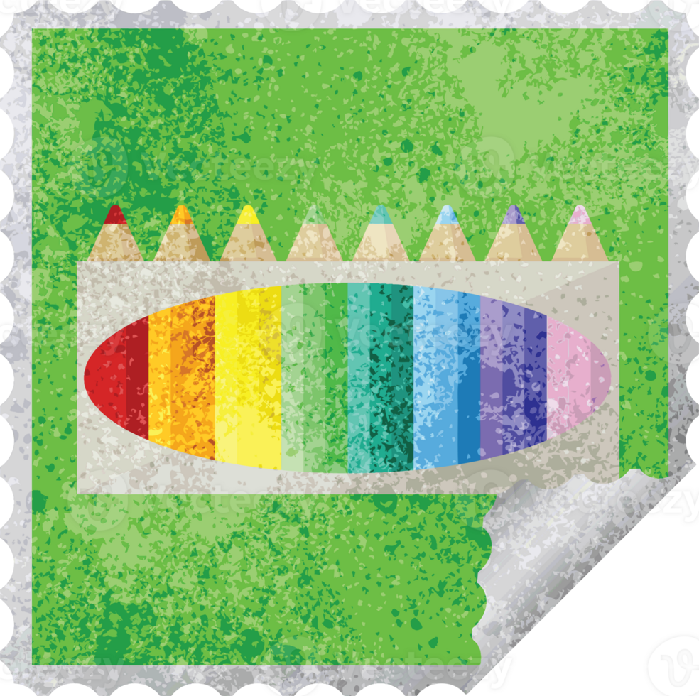pack of coloring pencils graphic png illustration square sticker stamp