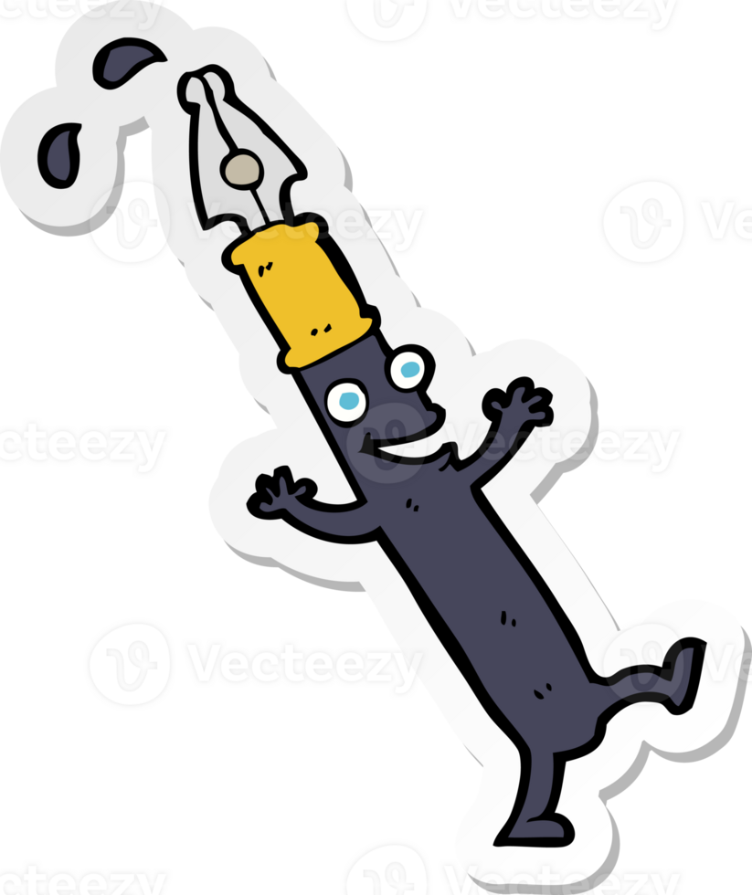 sticker of a cartoon pen character png
