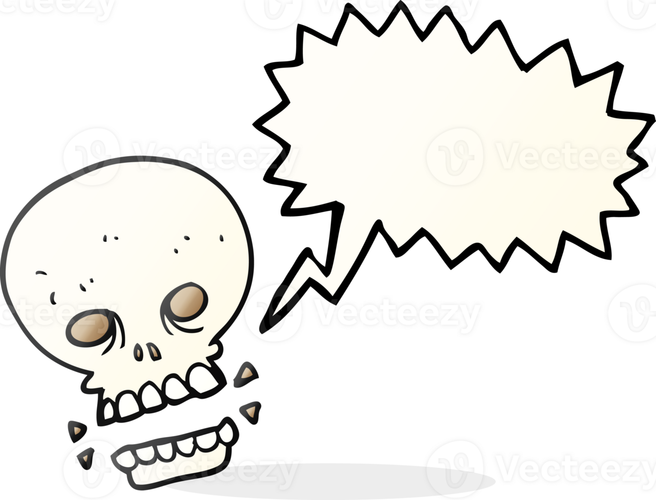 speech bubble cartoon scary skull png