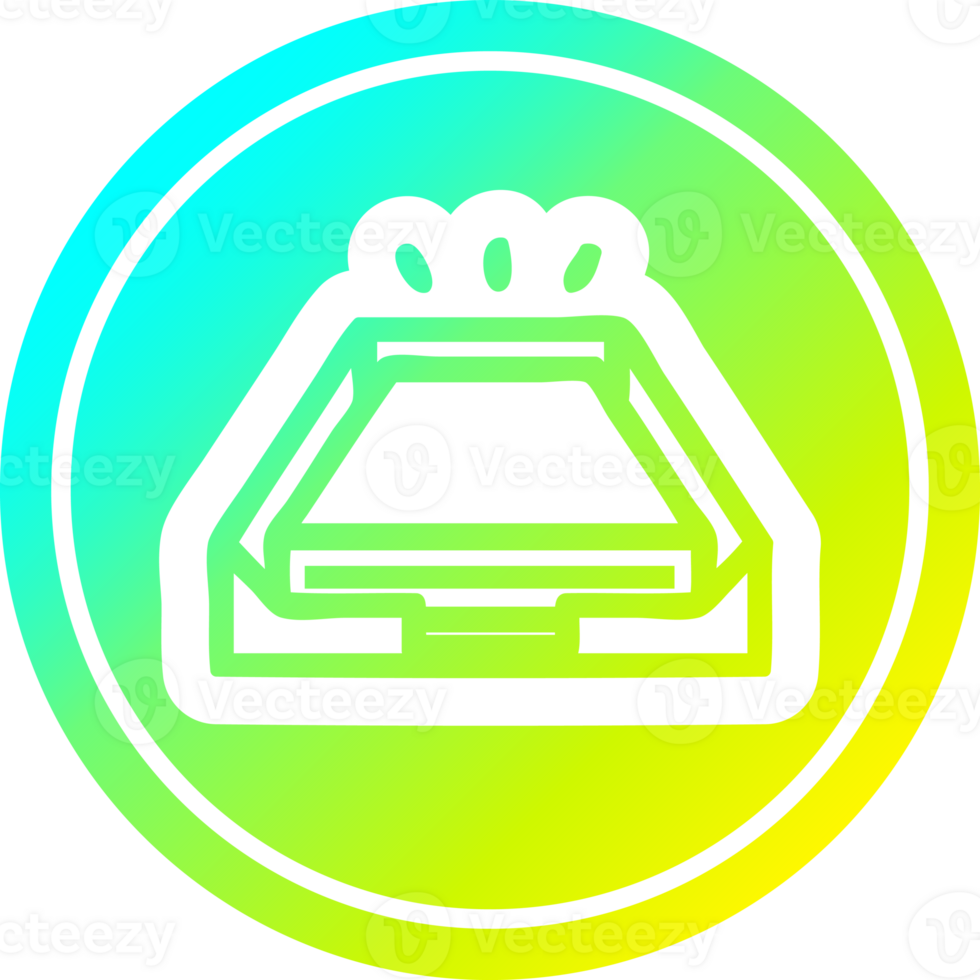 low office paper stack circular in cold gradient spectrum png