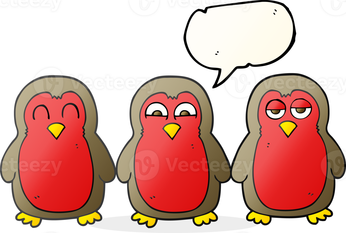 speech bubble cartoon christmas robins holding hands png