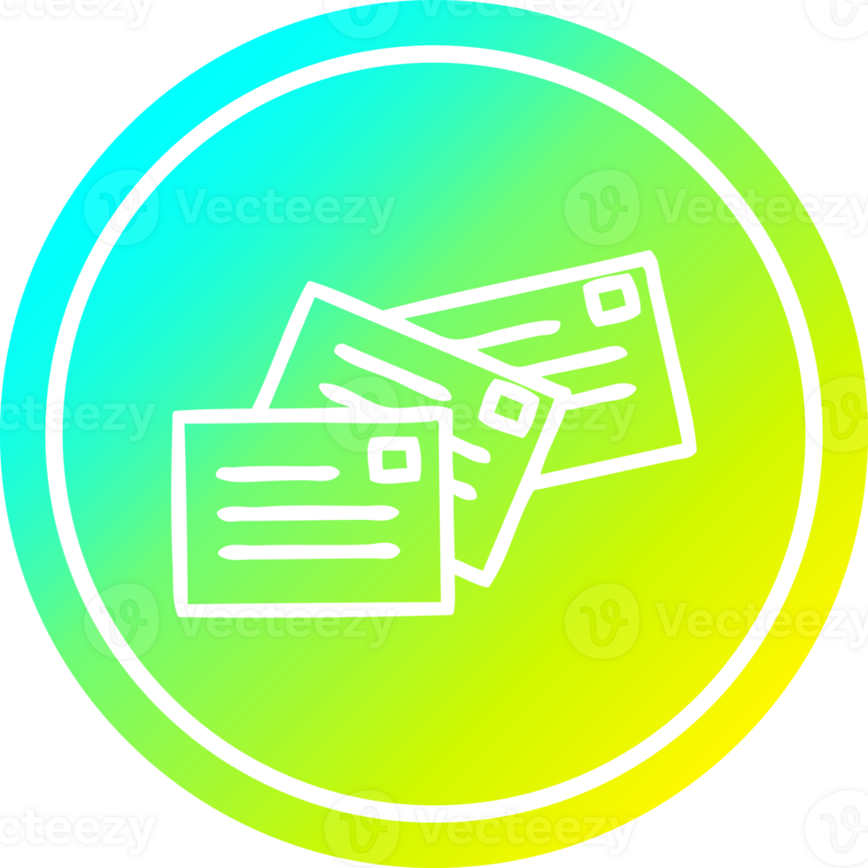 stack of letters circular in cold gradient spectrum png