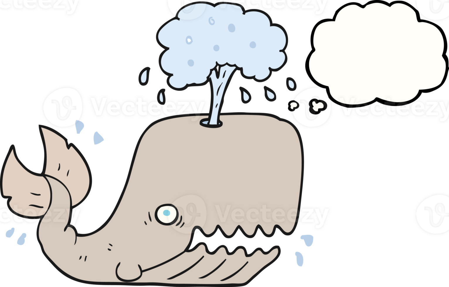 thought bubble cartoon whale spouting water png