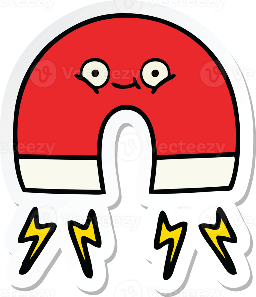sticker of a cute cartoon magnet png
