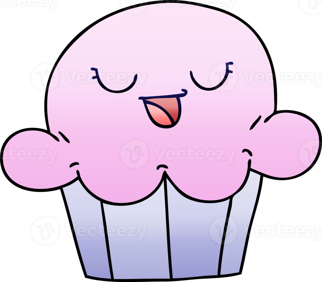 quirky gradient shaded cartoon happy cake png