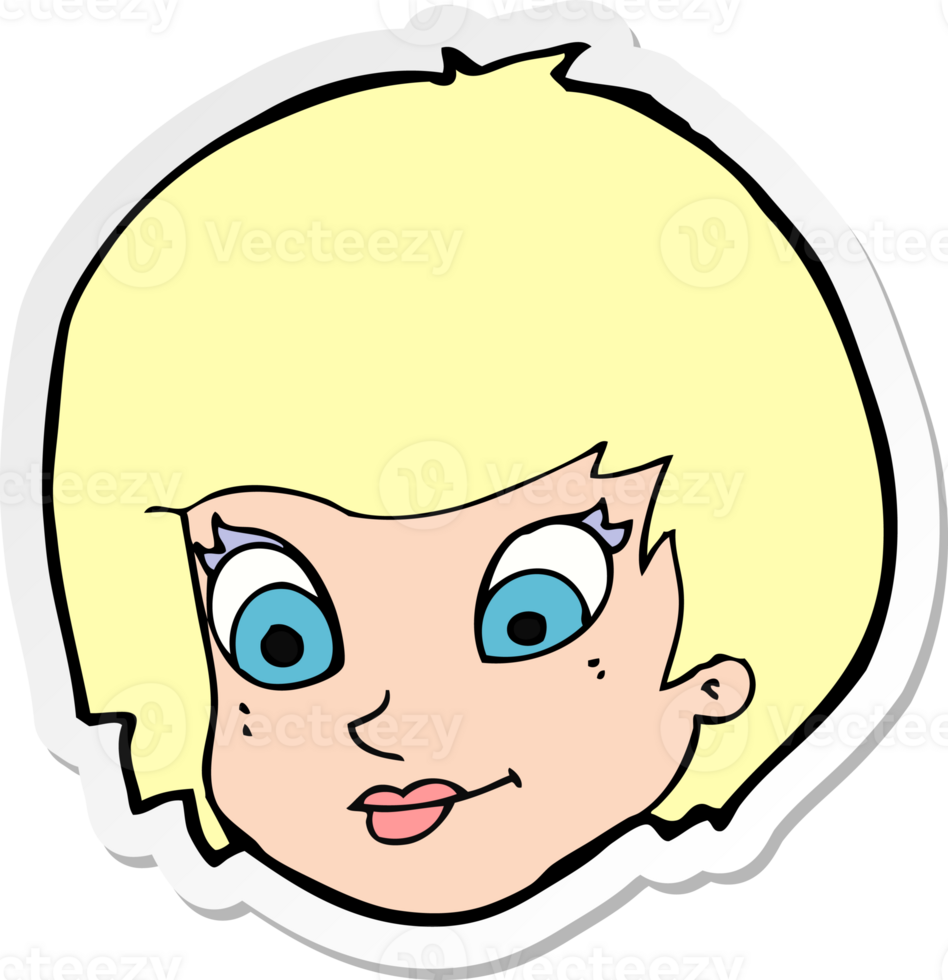 sticker of a cartoon female face png