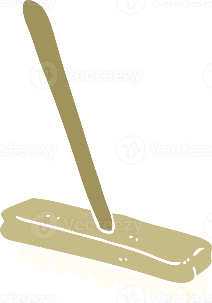 flat color illustration cartoon sweeping brush png