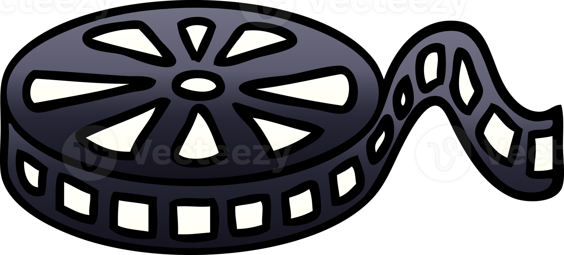 gradient shaded cartoon film reel png