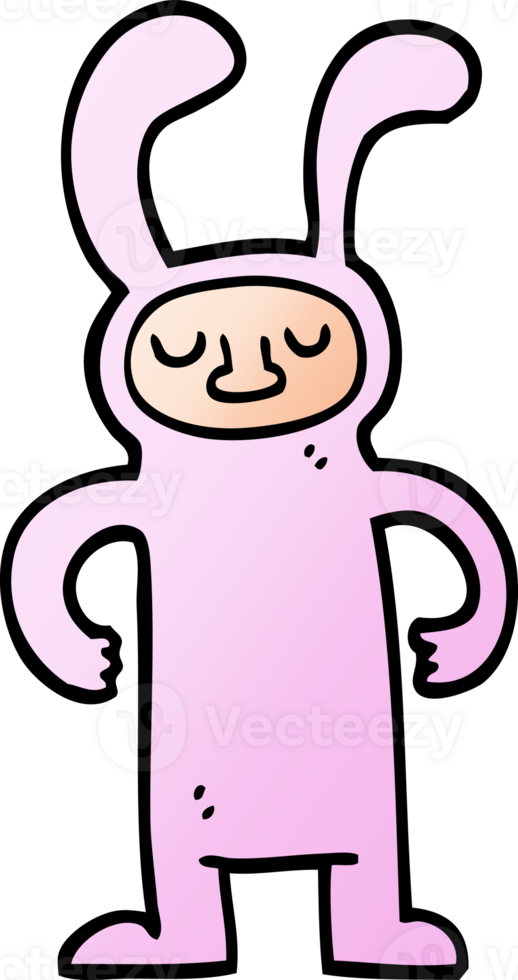 png gradient illustration cartoon man dressed as a bunny
