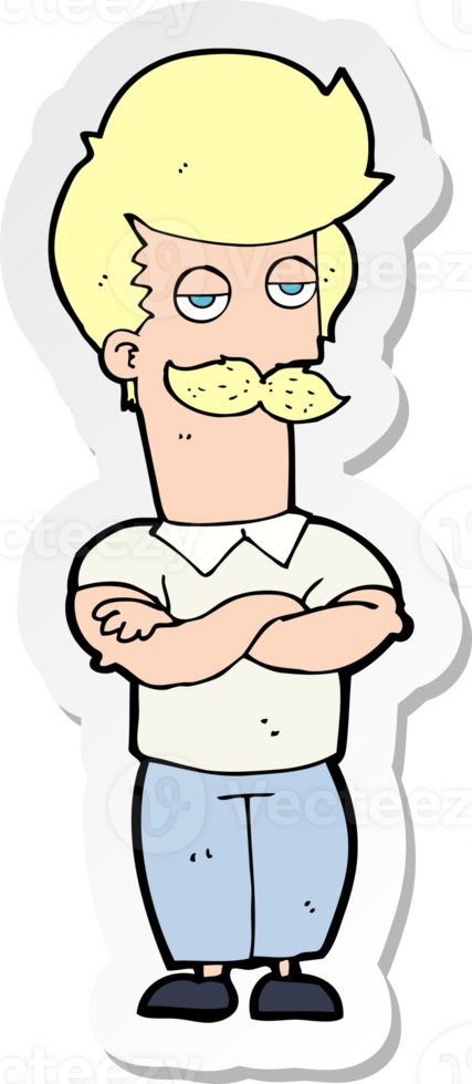 autocollant d'un homme musclé moustache dessin animé png