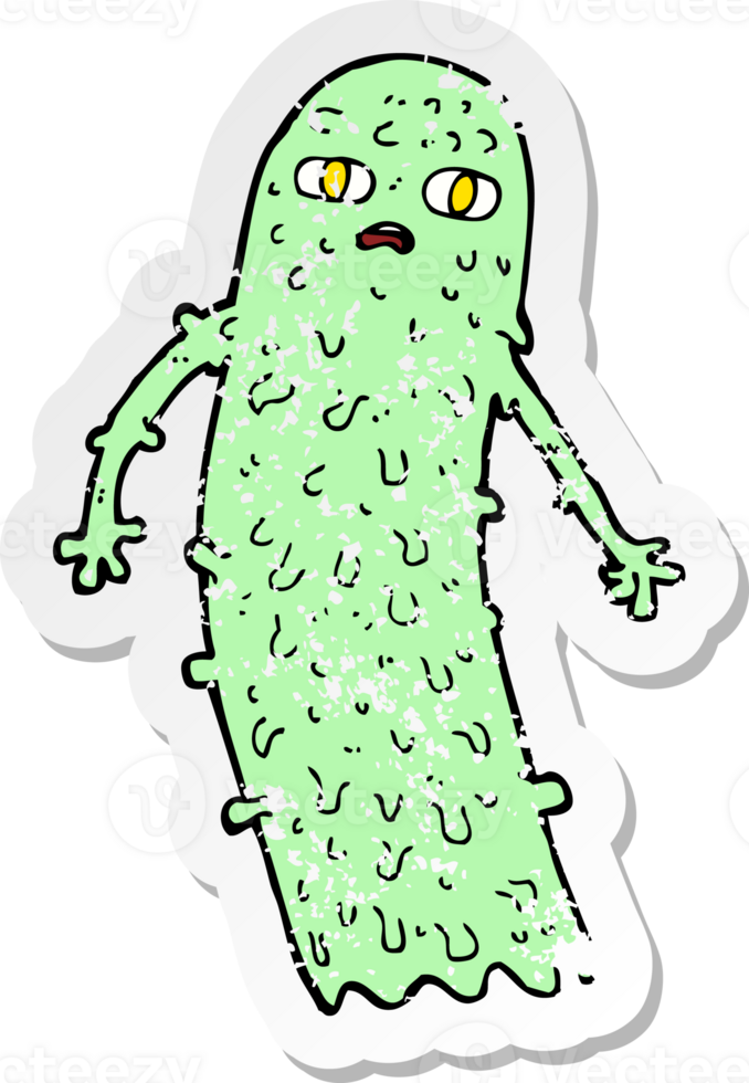 retro distressed sticker of a cartoon spooky ghost png