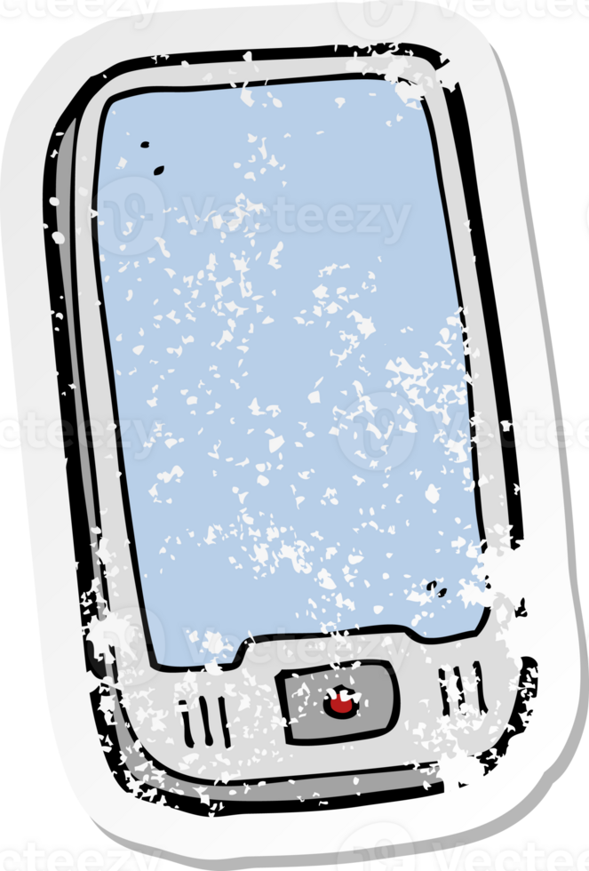 retro distressed sticker of a cartoon computer tablet png