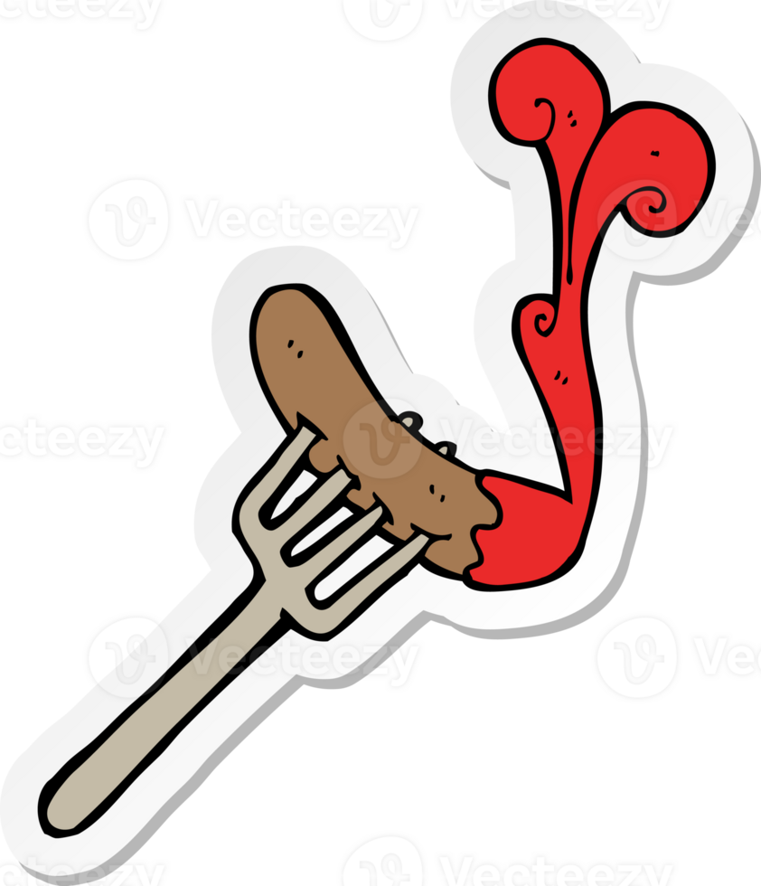 sticker of a cartoon hotdog and ketchup png