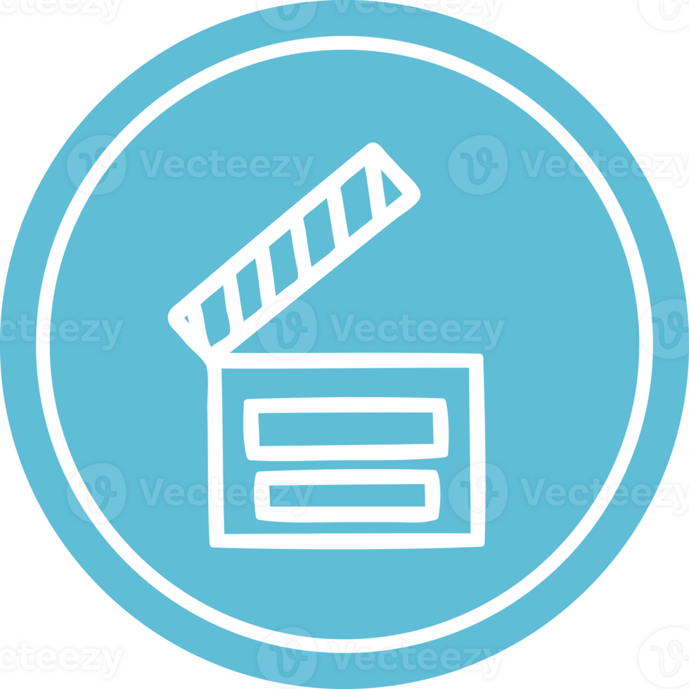 movie clapper board circular icon png