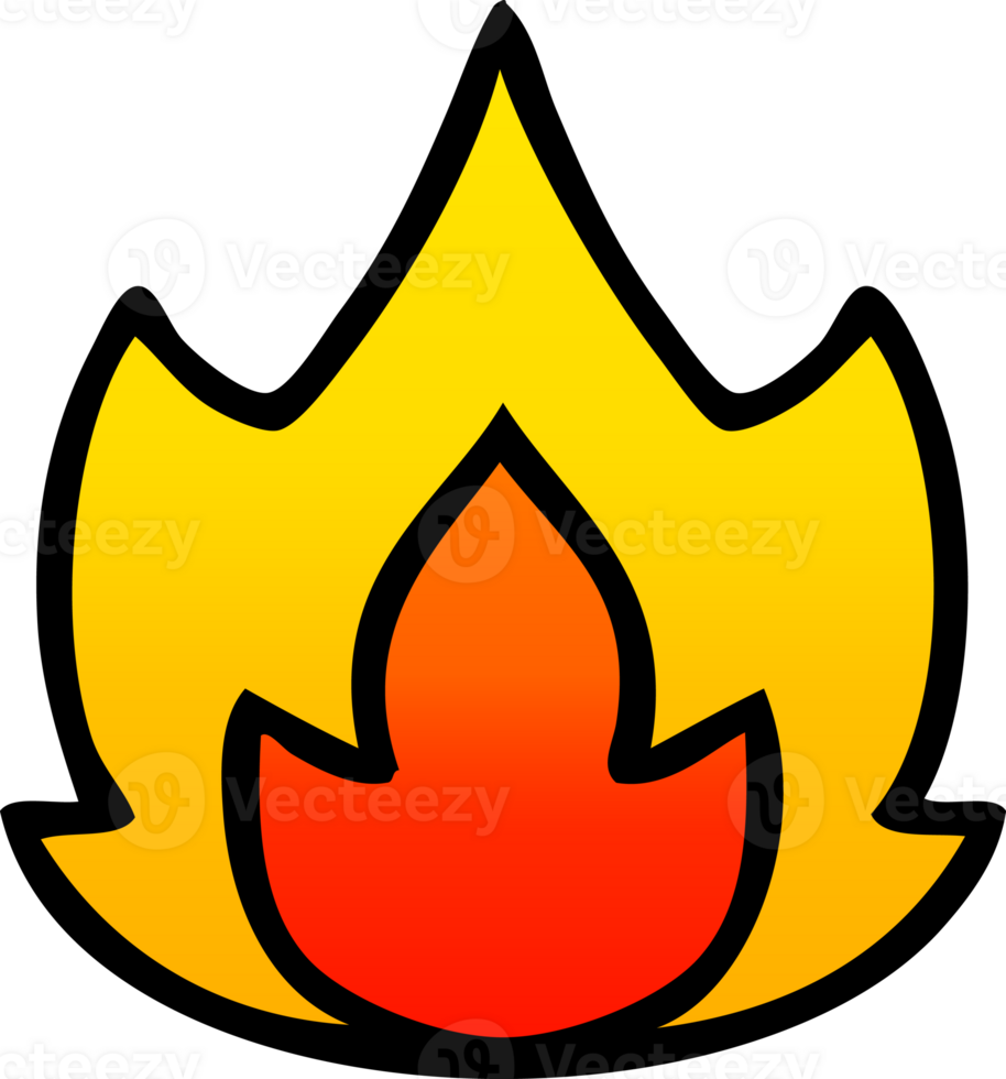 gradient shaded cartoon fire png