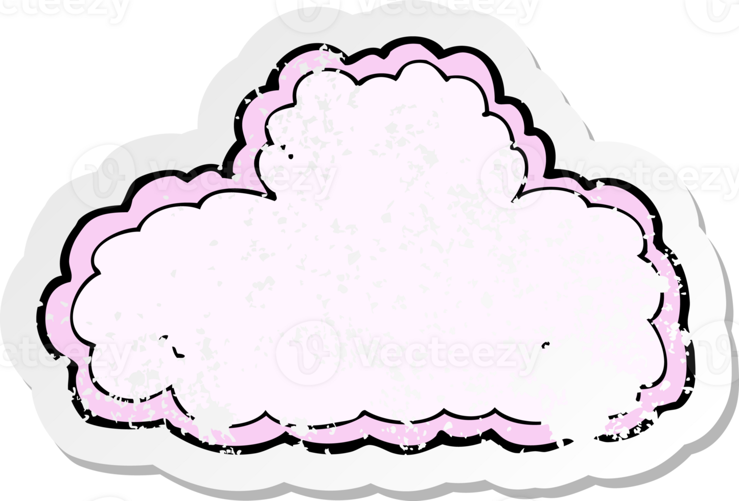 retro distressed sticker of a cartoon cloud symbol png