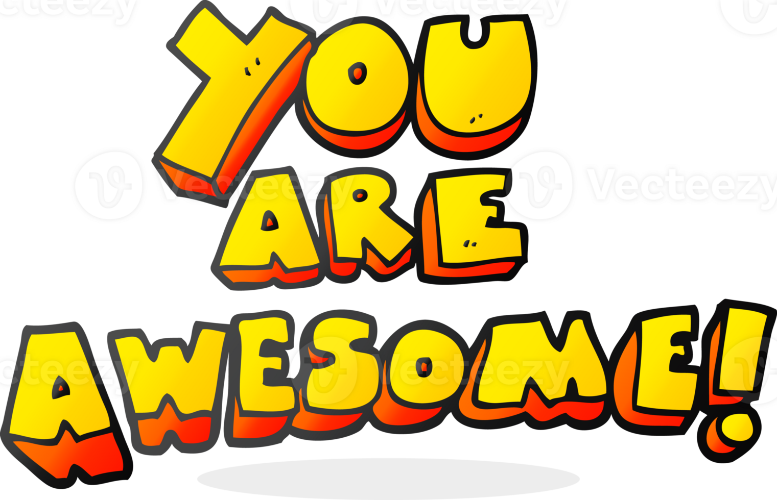 cartoon you are awesome text png