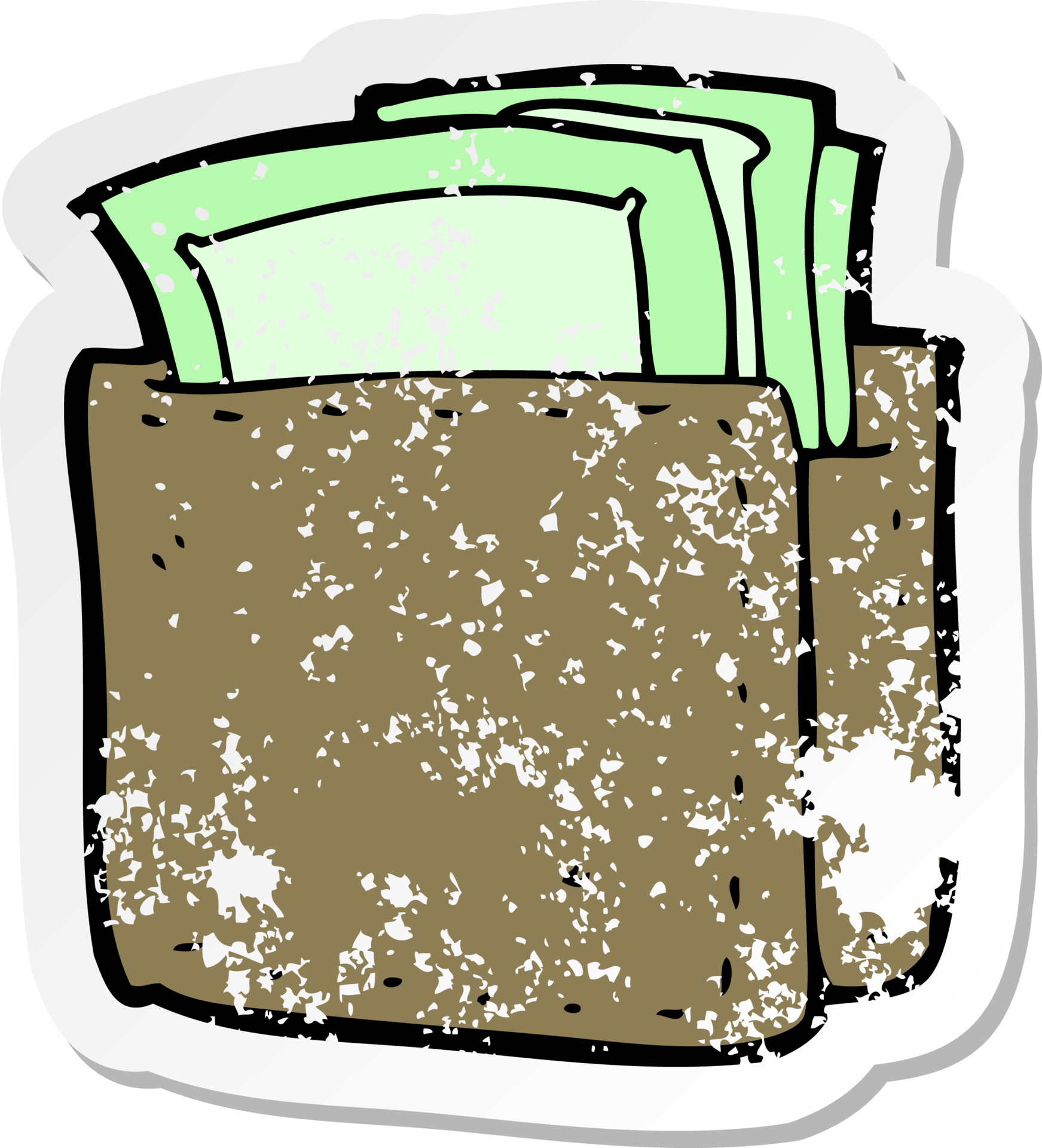 retro distressed sticker of a cartoon wallet full of cash 44290038 PNG
