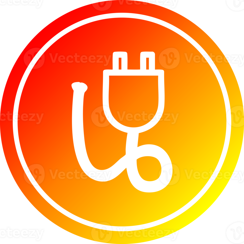 electrical plug circular in hot gradient spectrum png