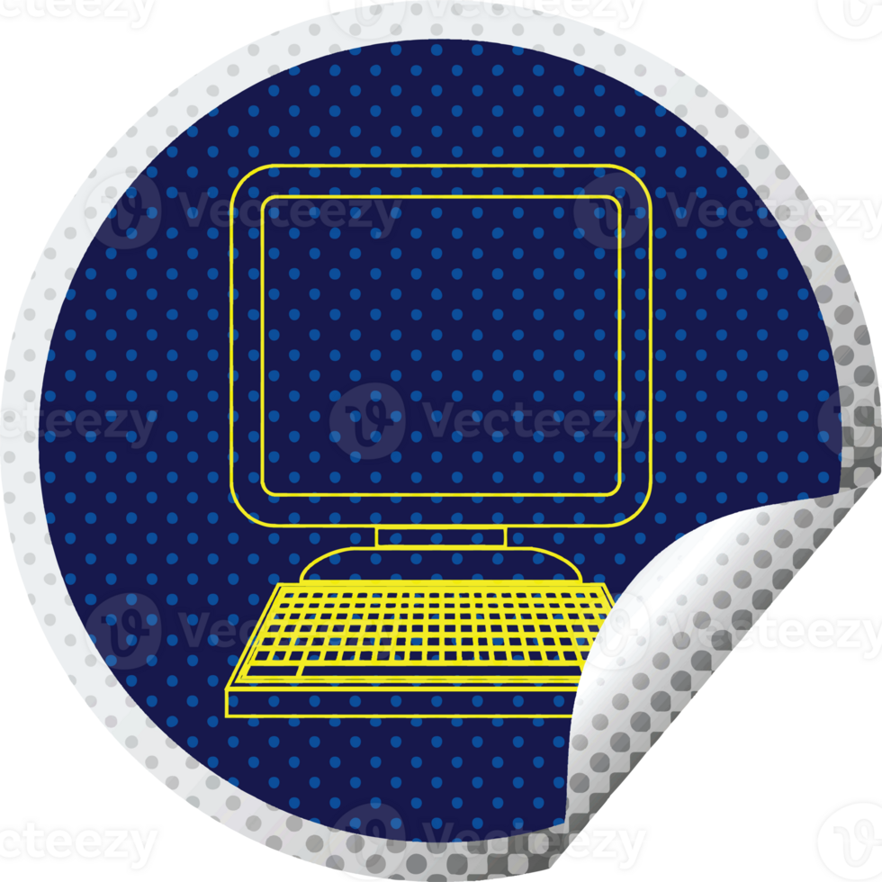 Computer circular peeling sticker png