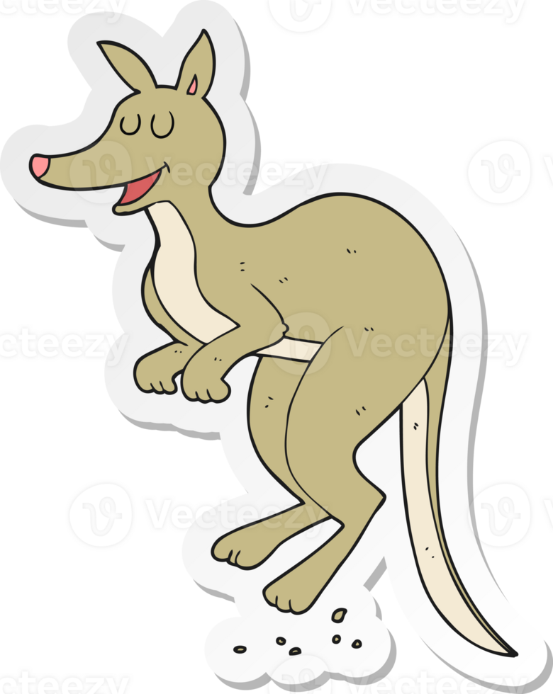 sticker of a cartoon kangaroo png