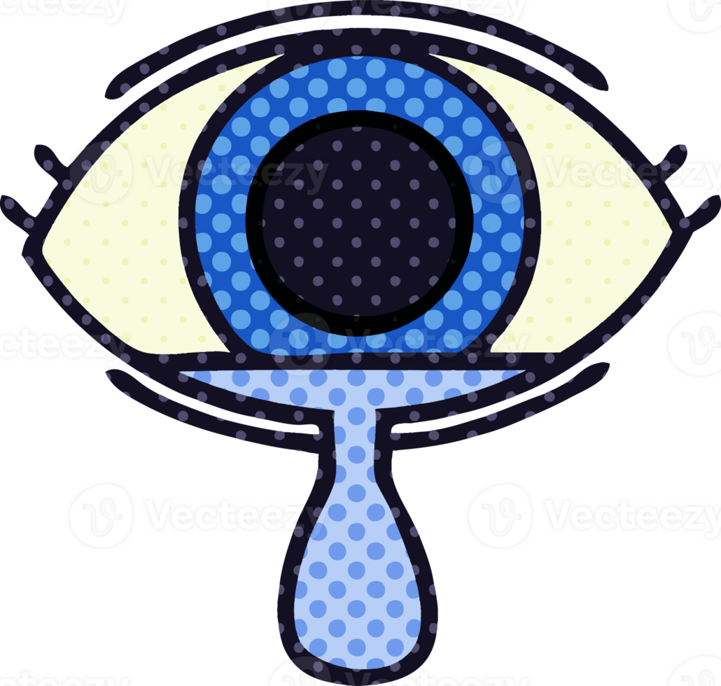comic book style cartoon crying eye png